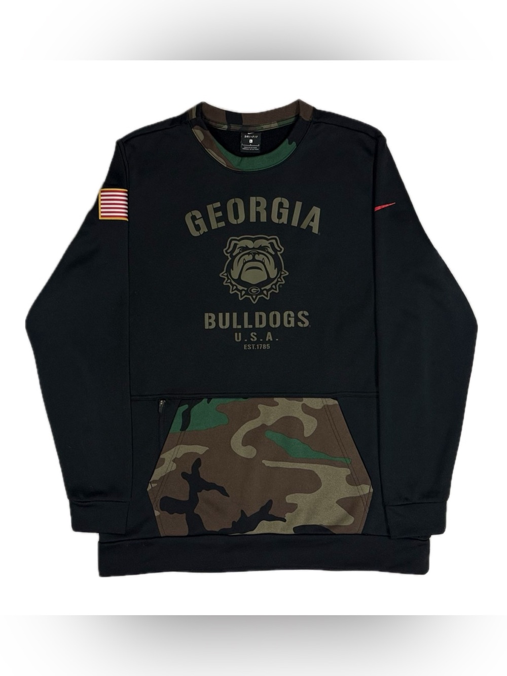 Nike Dri Fit Georgia Bulldogs black camo military on field sideline shirt men XL